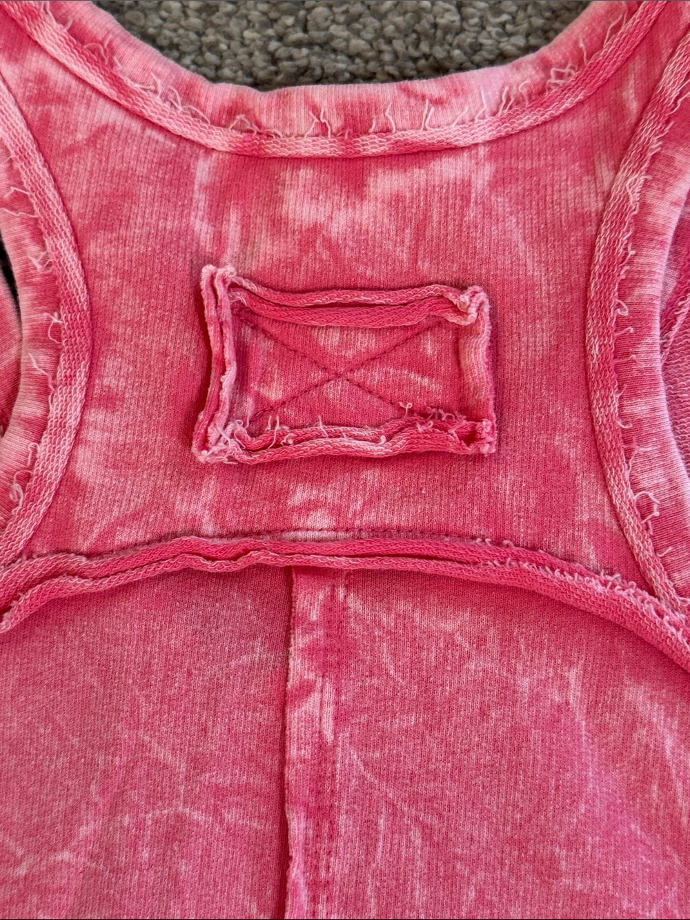 Zenana Outfitters Acid Washed Pink V-Neck Racerback Tank - Picture 6 of 6